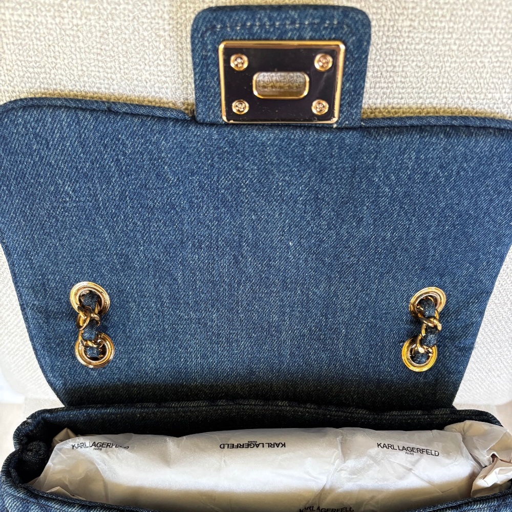 Karl Lagerfeld Denim Flap Bag - Picture 4 of 7